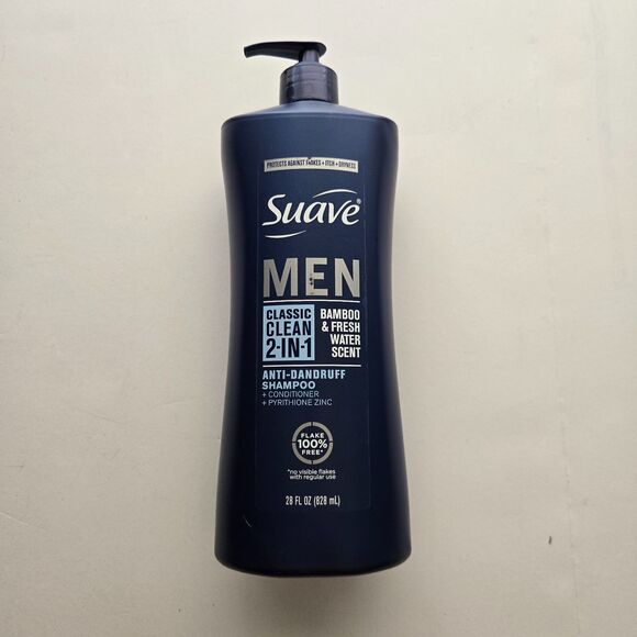 Suave Men 2-in-1 Anti Dandruff Shampoo 28 Fl Oz Bamboo Fresh Water Scalp Care - Picture 1 of 4